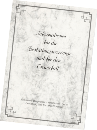 Broschüre mit unseren Bestattungsleistungen